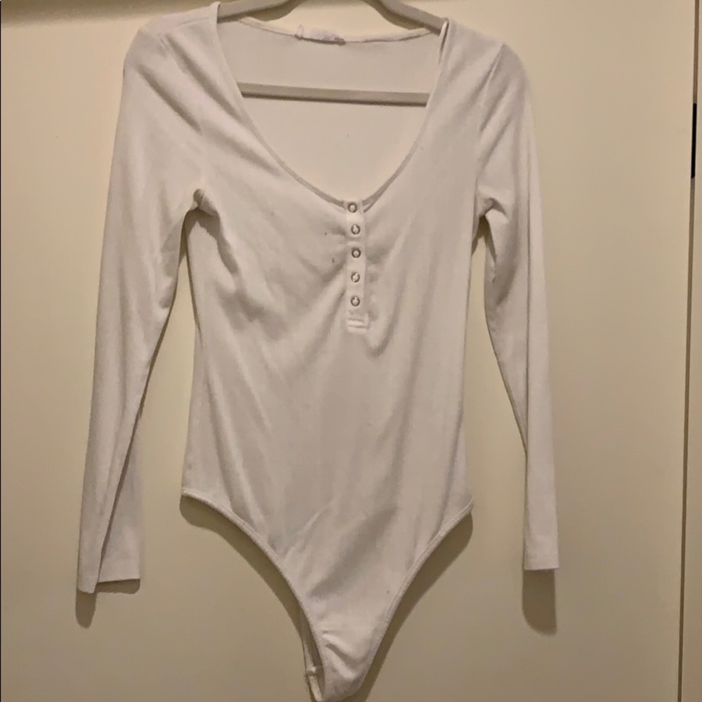 White Elodie ribbed body suit
